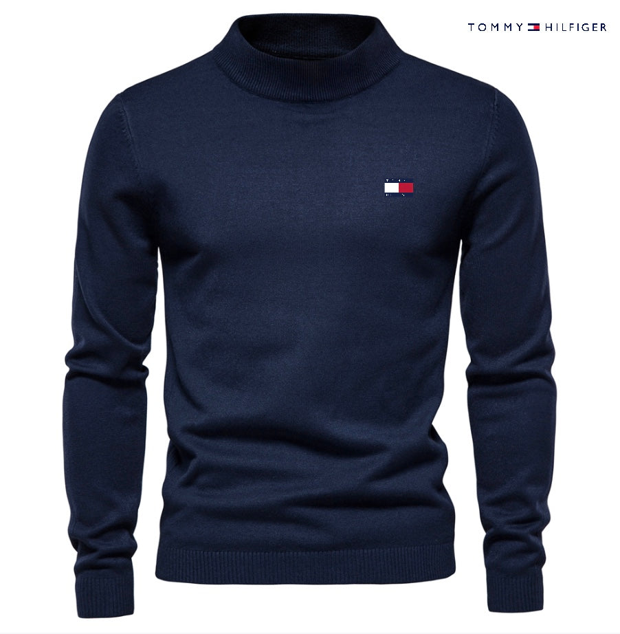 Pull à col roulé en maille gaufrée