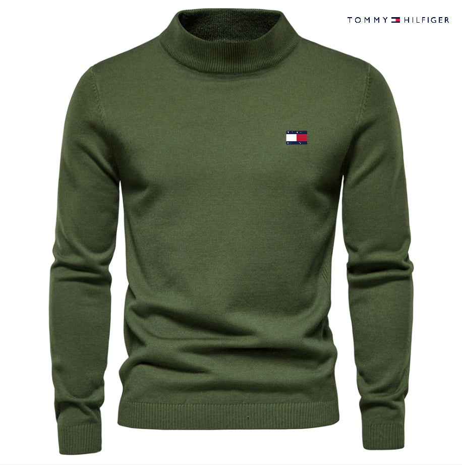Pull à col roulé en maille gaufrée