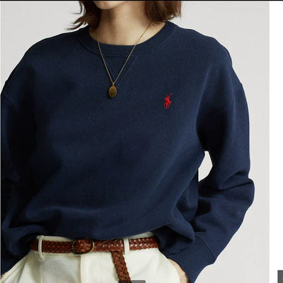 Sweatshirt polaire à col ras du cou pour femmes